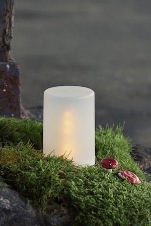 Flame Candle LED Blockljus 9 cm - vit - Trädgård & spabad - Utemiljö - Altan & terrass - Altanbelysning