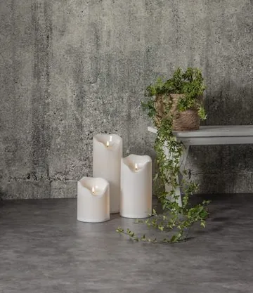 Flamme Grand LED Blockljus 20 cm - vit - Trädgård & spabad - Utemiljö - Altan & terrass - Altanbelysning