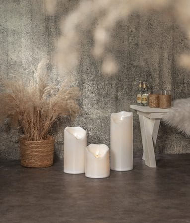 Flamme Grand LED Blockljus 20 cm - vit - Trädgård & spabad - Utemiljö - Altan & terrass - Altanbelysning