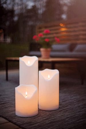 Flamme Grand LED Blockljus 20 cm - vit - Trädgård & spabad - Utemiljö - Altan & terrass - Altanbelysning