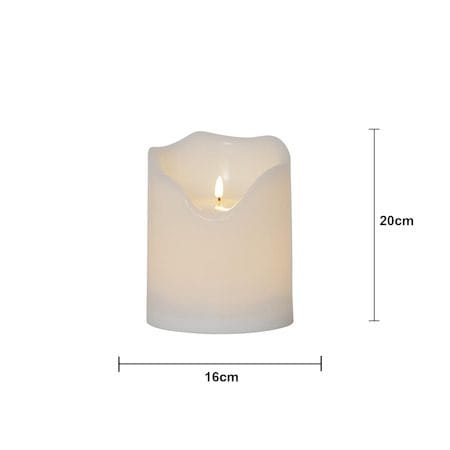 Flamme Grand LED Blockljus 20 cm - vit - Trädgård & spabad - Utemiljö - Altan & terrass - Altanbelysning