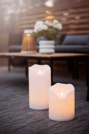 Flamme Grand LED Blockljus 20 cm - vit - Trädgård & spabad - Utemiljö - Altan & terrass - Altanbelysning
