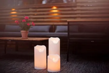 Flamme Grand LED Blockljus 20 cm - vit - Trädgård & spabad - Utemiljö - Altan & terrass - Altanbelysning