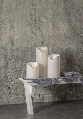 Flamme Grand LED Blockljus 20 cm - vit - Trädgård & spabad - Utemiljö - Altan & terrass - Altanbelysning