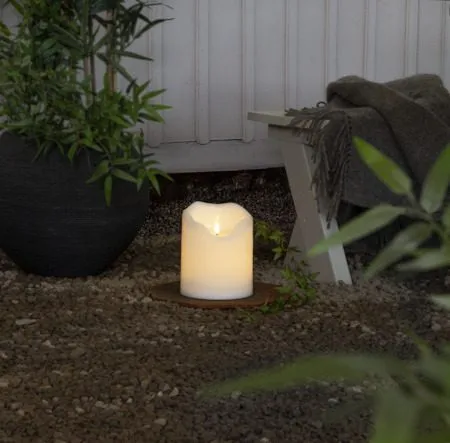 Flamme Grand LED Blockljus 20 cm, vit