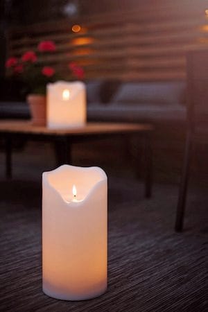 Flamme Grand LED Blockljus 30 cm - vit - Trädgård & spabad - Utemiljö - Altan & terrass - Altanbelysning