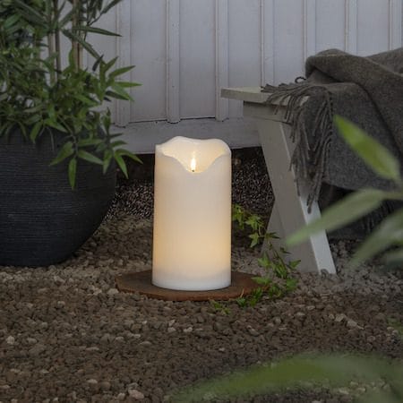 Flamme Grand LED Blockljus 30 cm - vit - Trädgård & spabad - Utemiljö - Altan & terrass - Altanbelysning