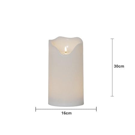 Flamme Grand LED Blockljus 30 cm - vit - Trädgård & spabad - Utemiljö - Altan & terrass - Altanbelysning