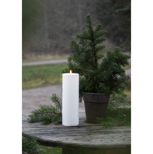 Flamme Rak LED Ljus 32,5 cm - vit - Trädgård & spabad - Utemiljö - Altan & terrass - Altanbelysning