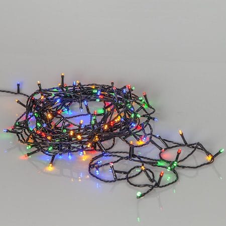 Flashy LED-Ljusslinga Jul Utomhus 21 m 300 Flerfärgade Ljus med Timer - Svart|Flerfärgad - Trädgård & spabad - Utemiljö - Altan & terrass - Altanbelysning