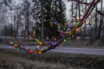 Flashy LED-Ljusslinga Jul Utomhus 21 m 300 Flerfärgade Ljus med Timer - Svart|Flerfärgad - Trädgård & spabad - Utemiljö - Altan & terrass - Altanbelysning