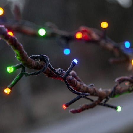 Flashy LED-Ljusslinga Jul Utomhus 21 m 300 Flerfärgade Ljus med Timer - Svart|Flerfärgad - Trädgård & spabad - Utemiljö - Altan & terrass - Altanbelysning