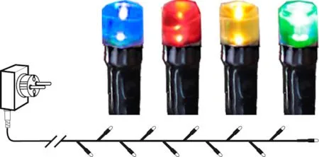 Flashy LED-Ljusslinga Jul Utomhus 21 m 300 Flerfärgade Ljus med Timer, Svart|Flerfärgad