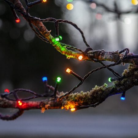 Flashy LED-Ljusslinga Jul Utomhus 7 m 100 Flerfärgade Ljus med Timer - Svart|Flerfärgad - Trädgård & spabad - Utemiljö - Altan & terrass - Altanbelysning