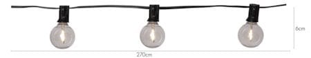 Globe Mini Solcellsslinga 270 cm - Transparent och svart - Trädgård & spabad - Utemiljö - Altan & terrass - Altanbelysning
