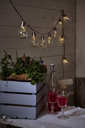Glow Solcellsslinga - transparent - Trädgård & spabad - Utemiljö - Altan & terrass - Altanbelysning