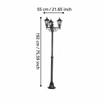 Golvljus Laterna med 3 lampor - 55 cm - Belysning & el - Utomhusbelysning - Stolplykta