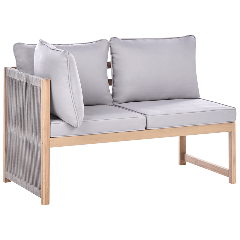 Hörnsoffa utomhus med Bord 3-Sits Arabba Vänstervänd Akaciaträ - Brun/Grå - Trädgård & spabad - Utemiljö - Altan & terrass - Altanmöbler