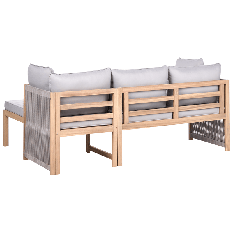 Hörnsoffa utomhus med Bord 3-Sits Arabba Vänstervänd Akaciaträ - Brun/Grå - Trädgård & spabad - Utemiljö - Altan & terrass - Altanmöbler