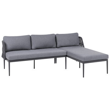 Hörnsoffa utomhus med Bord 3-Sits Leffe Vänstervänd - Grå - Utemöbler - Loungemöbler - Soffgrupp utomhus