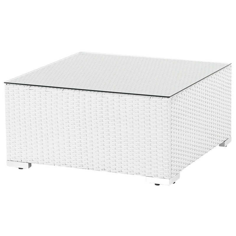 Hörnsoffa utomhus med Bord 4-Sits Sano Högervänd Modulär Konstrotting - Vit/Beige - Trädgård & spabad - Utemiljö - Altan & terrass - Altanmöbler