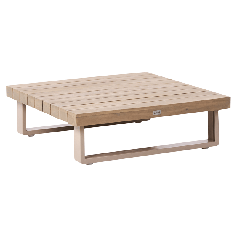 Hörnsoffa utomhus med Bord 5-Sits Mykonos Högervänd Akaciaträ - Beige/Brun - Utemöbler - Loungemöbler - Soffgrupp utomhus