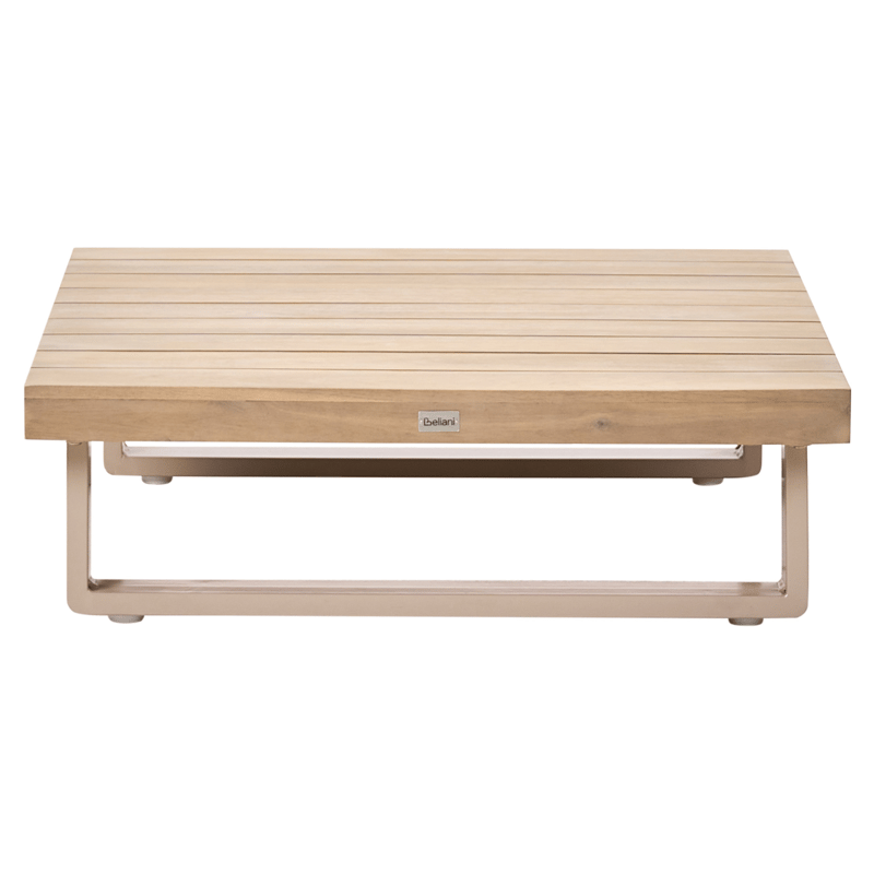 Hörnsoffa utomhus med Bord 5-Sits Mykonos Högervänd Akaciaträ - Beige/Brun - Utemöbler - Loungemöbler - Soffgrupp utomhus