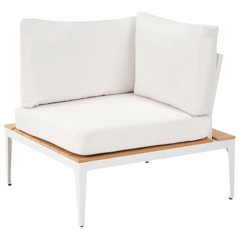 Hörnsoffa utomhus med Bord 5-Sits Positano - Vit/Brun - Trädgård & spabad - Utemiljö - Altan & terrass - Altanmöbler