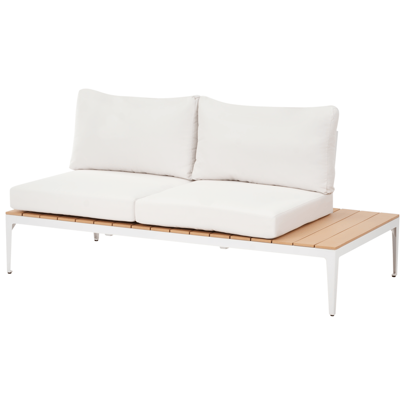 Hörnsoffa utomhus med Bord 5-Sits Positano - Vit/Brun - Trädgård & spabad - Utemiljö - Altan & terrass - Altanmöbler