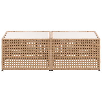 Hörnsoffa utomhus med Bord 6-Sits Omegana Modulär Konstrotting - Beige/Svart - Utemöbler - Loungemöbler - Soffgrupp utomhus