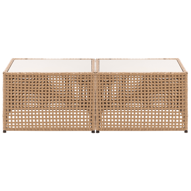 Hörnsoffa utomhus med Bord 6-Sits Omegana Modulär Konstrotting - Beige/Svart - Trädgård & spabad - Utemiljö - Altan & terrass - Altanmöbler