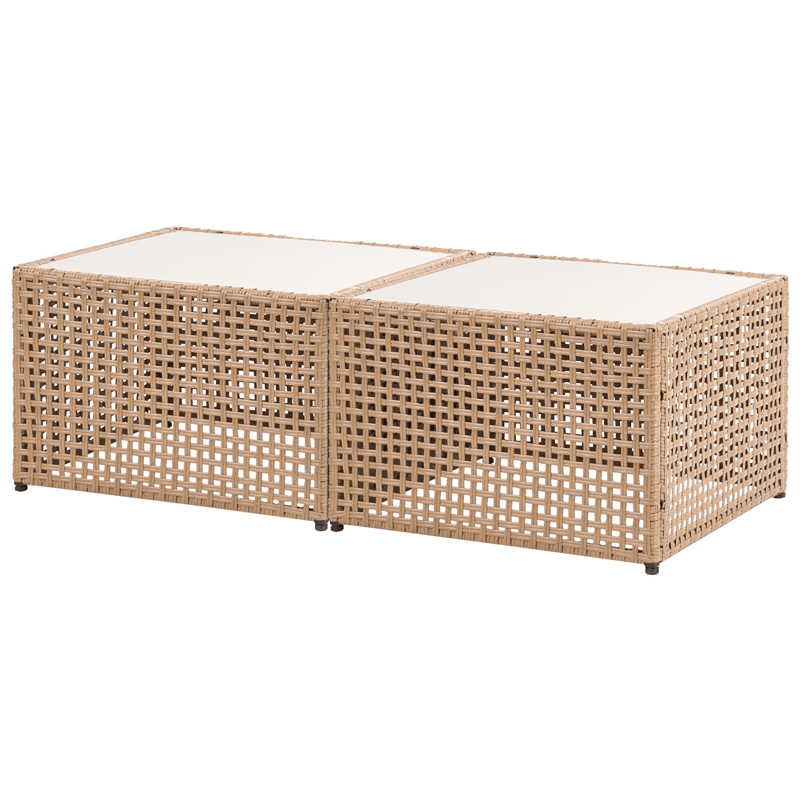 Hörnsoffa utomhus med Bord 6-Sits Omegana Modulär Konstrotting - Beige/Svart - Trädgård & spabad - Utemiljö - Altan & terrass - Altanmöbler