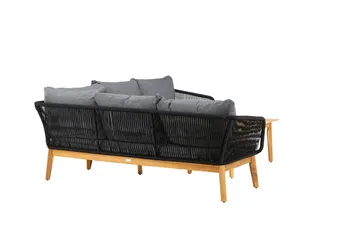 Hörnsoffset 4-sits Chania Utomhus - Svart - Utemöbler - Loungemöbler - Soffgrupp utomhus