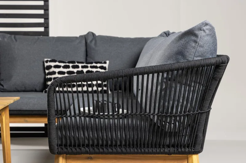 Hörnsoffset 4-sits Chania Utomhus - Svart - Trädgård & spabad - Utemiljö - Altan & terrass - Altanmöbler