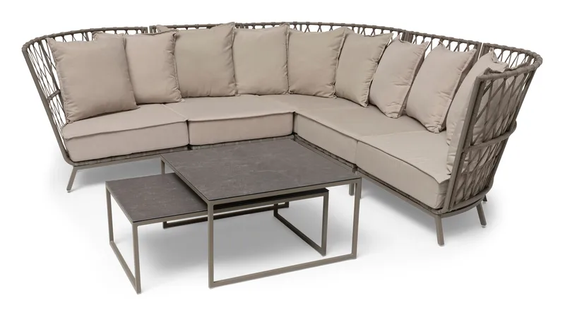 Hillerstorp Jet Set Loungesoffa Hörn - Beige - Utemöbler - Loungemöbler - Loungesoffa