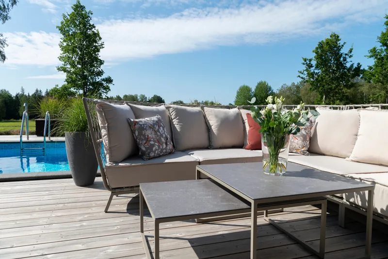 Hillerstorp Jet Set Loungesoffa Hörn - Beige - Utemöbler - Loungemöbler - Loungesoffa