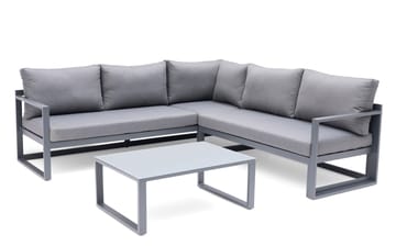 Hillerstorp Lundamo Loungegrupp Utomhus Grå - Grå - Utemöbler - Loungemöbler - Soffgrupp utomhus