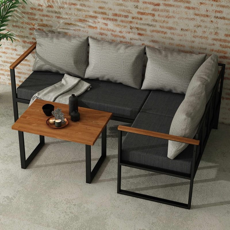 Hue 3-sits Soffgrupp Utomhus - Grå/Antracit - Trädgård & spabad - Utemiljö - Altan & terrass - Altanmöbler