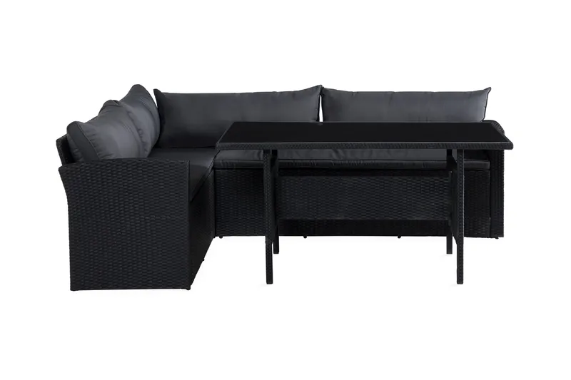 James Light Soffgrupp och Loungegrupp Utomhus 5-sits i konstrotting för trädgård och uteplats - Svart / Svarta dynor - Trädgård & spabad - Utemiljö - Altan & terrass - Altanmöbler