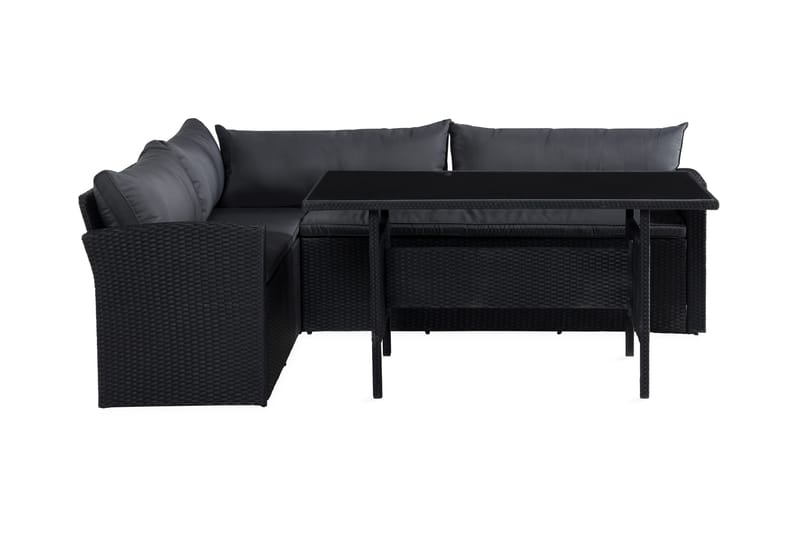 James Light Soffgrupp och Loungegrupp Utomhus 5-sits i konstrotting för trädgård och uteplats - Svart / Svarta dynor - Trädgård & spabad - Utemiljö - Altan & terrass - Altanmöbler