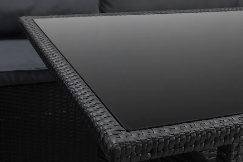 James Light Soffgrupp och Loungegrupp Utomhus 5-sits i konstrotting för trädgård och uteplats - Svart / Svarta dynor - Trädgård & spabad - Utemiljö - Altan & terrass - Altanmöbler