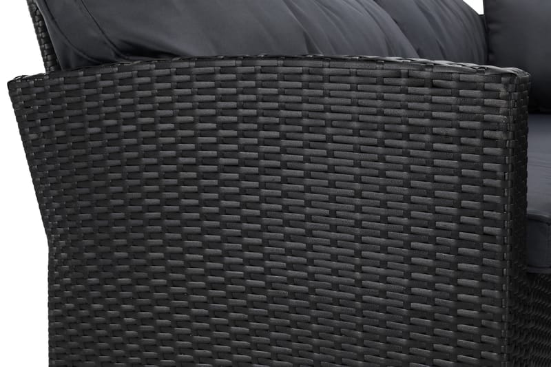 James Light Soffgrupp och Loungegrupp Utomhus 5-sits i konstrotting för trädgård och uteplats - Svart / Svarta dynor - Trädgård & spabad - Utemiljö - Altan & terrass - Altanmöbler