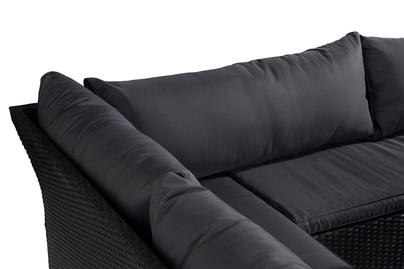 James Light Soffgrupp och Loungegrupp Utomhus 5-sits i konstrotting för trädgård och uteplats - Svart / Svarta dynor - Trädgård & spabad - Utemiljö - Altan & terrass - Altanmöbler