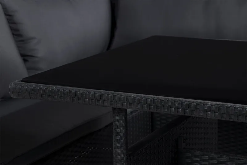 James Light Soffgrupp och Loungegrupp Utomhus 5-sits i konstrotting för trädgård och uteplats - Svart / Svarta dynor - Trädgård & spabad - Utemiljö - Altan & terrass - Altanmöbler