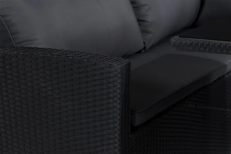 James Light Soffgrupp och Loungegrupp Utomhus 5-sits i konstrotting för trädgård och uteplats - Svart / Svarta dynor - Trädgård & spabad - Utemiljö - Altan & terrass - Altanmöbler