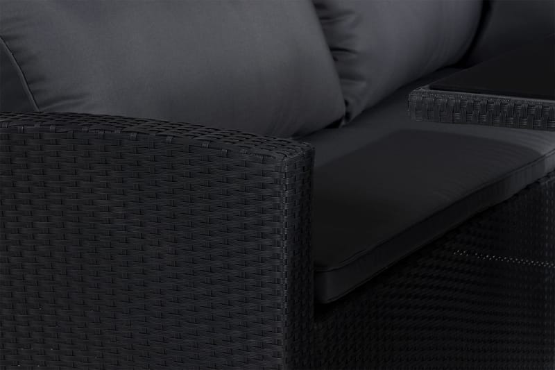 James Light Soffgrupp och Loungegrupp Utomhus 5-sits i konstrotting för trädgård och uteplats - Svart / Svarta dynor - Trädgård & spabad - Utemiljö - Altan & terrass - Altanmöbler