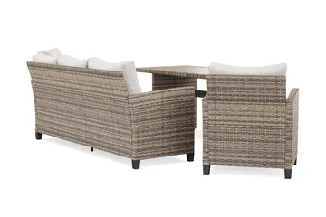 James Light Soffgrupp utomhus i konstrotting - Beige - Utemöbler - Loungemöbler - Soffgrupp utomhus