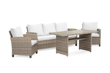 James Light Soffgrupp utomhus i konstrotting - Beige - Utemöbler - Loungemöbler - Soffgrupp utomhus