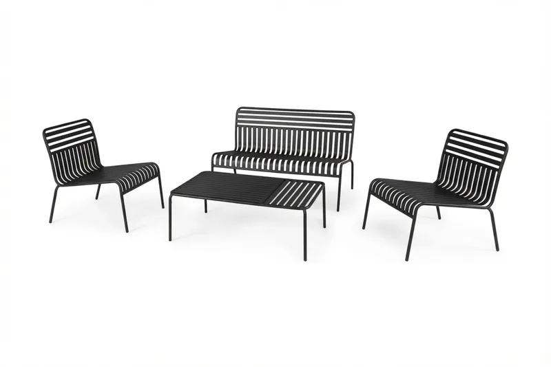 Jarva Liten 4-sits Soffgrupp Utomhus i metall - Antracit - Trädgård & spabad - Utemiljö - Altan & terrass - Altanmöbler