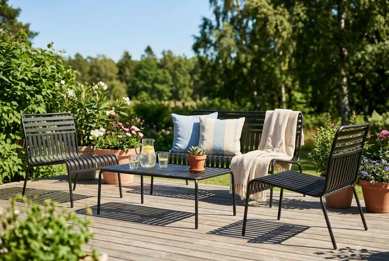 Jarva Liten 4-sits Soffgrupp Utomhus i metall - Antracit - Trädgård & spabad - Utemiljö - Altan & terrass - Altanmöbler